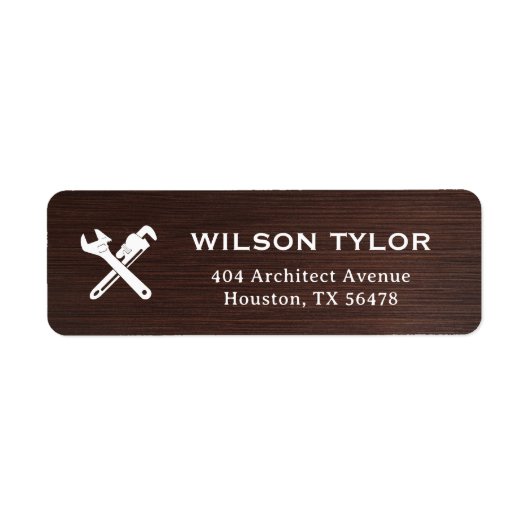 Modern Construction Handyman Tools Wood ラベル (正面)