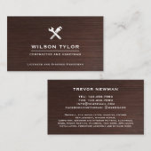 Modern Construction Handyman Tools Wood 名刺 (正面/裏面)