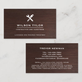 Modern Construction Handyman Tools Wood 名刺