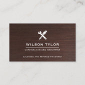 Modern Construction Handyman Tools Wood 名刺 (正面)