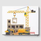 Modern Construction Simple Kid's Birthday ゲストブック (裏面)