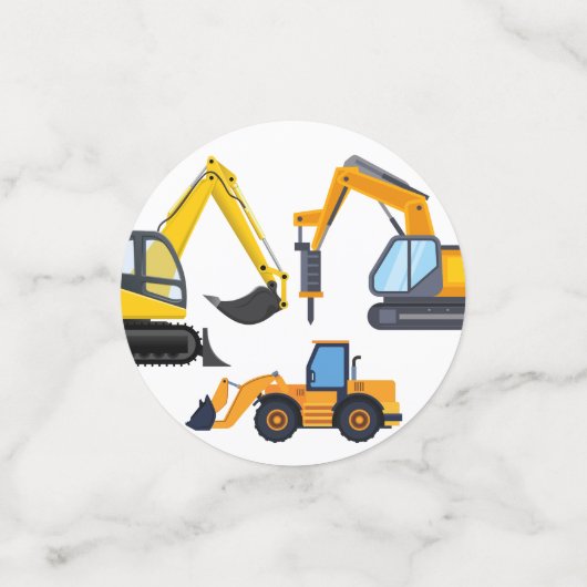 Modern Construction Simple Kid's Birthday コンフェッティ (スモール正面)