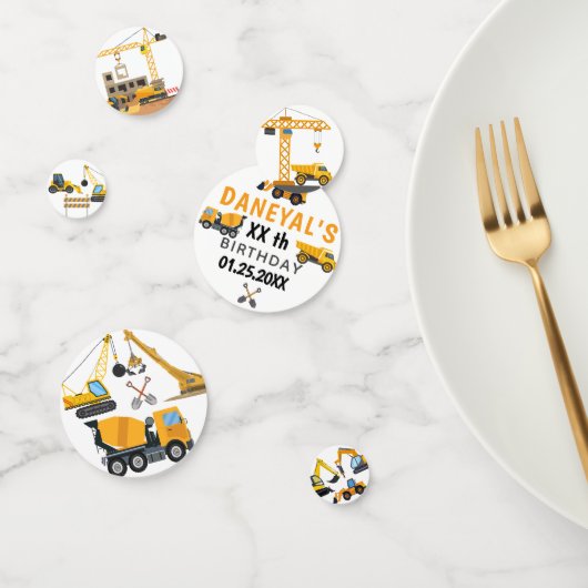 Modern Construction Simple Kid's Birthday コンフェッティ (グループ)