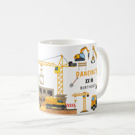 Modern Construction Simple Kid's Birthday コーヒーマグカップ