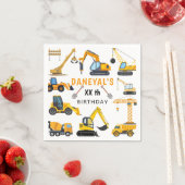 Modern Construction Simple Kid's Birthday スタンダードカクテルナプキン (インサイチュ)