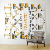 Modern Construction Simple Kid's Birthday タペストリー (インサイチュ(横))