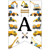 Modern Construction Simple Kid's Birthday バンティングフラッグ (第2の旗)