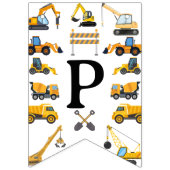 Modern Construction Simple Kid's Birthday バンティングフラッグ (第3の旗)