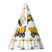 Modern Construction Simple Kid's Birthday パーティーハット (裏面)