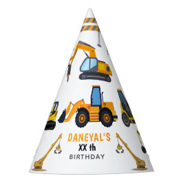 Modern Construction Simple Kid's Birthday パーティーハット