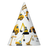 Modern Construction Simple Kid's Birthday パーティーハット (左)