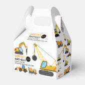 Modern Construction Simple Kid's Birthday フェイバーボックス (裏面サイド)