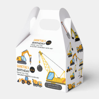 Modern Construction Simple Kid's Birthday フェイバーボックス