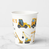 Modern Construction Simple Kid's Birthday 紙コップ (裏面)