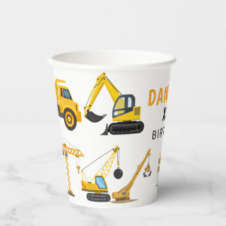 Modern Construction Simple Kid's Birthday 紙コップ