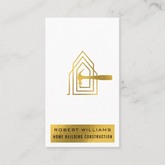 Modern Construction White Gold Home Building Lux 名刺 (正面)