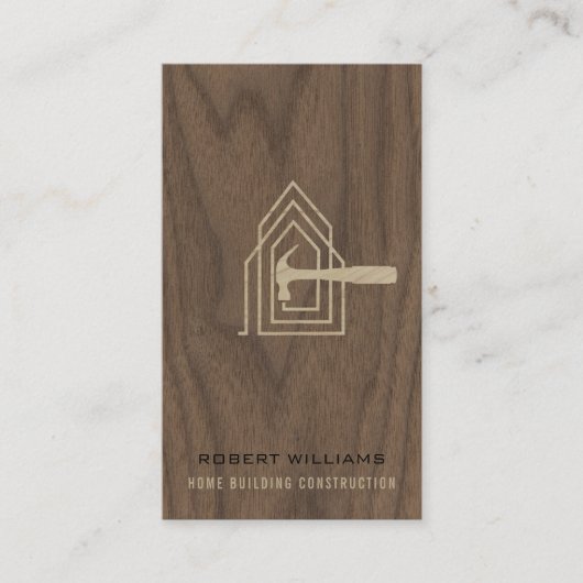 Modern Construction Wood Home Building Lux 名刺 (正面)