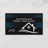 Modern Contemporary Azure Blue White Real Estate  名刺 (正面)