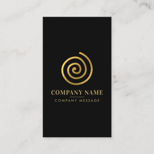 Modern Contemporary Gold Spiral Logo 名刺 (正面)