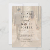 Modern Contemporary Photo Overlay Wedding 招待状 (正面)