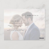  Modern contemporary save the date photo wedding ポストカード (裏面)