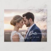  Modern contemporary save the date photo wedding ポストカード (正面)