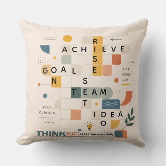  Modern contemporary typography  geometric cool クッション (正面)