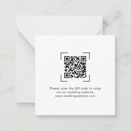 Modern Contemporary Wedding QR Code Online RSVP ノートカード (正面)