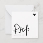 Modern Contemporary Wedding QR Code Online RSVP ノートカード (裏面)