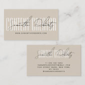 Modern content creator influencer beige 名刺 (正面/裏面)