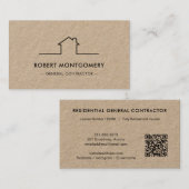 Modern Contractor Construction QR Code 名刺 (正面/裏面)