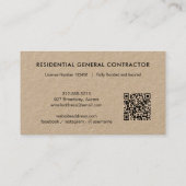 Modern Contractor Construction QR Code 名刺 (裏面)