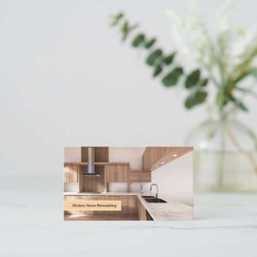 Modern Contractor - Sleek Kitchen & Construction 名刺 (スタンド正面)