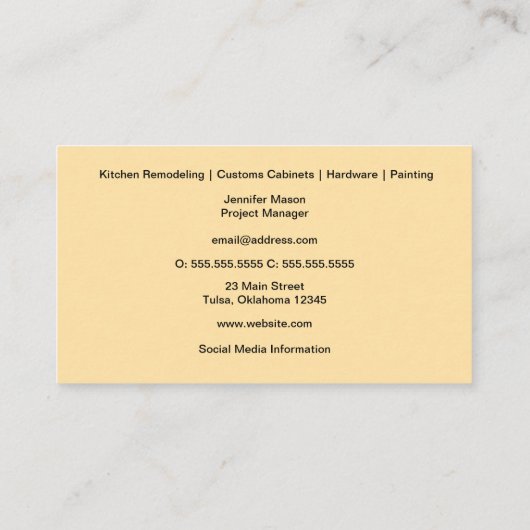 Modern Contractor - Sleek Kitchen & Construction 名刺 (裏面)