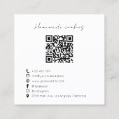 Modern Cookies Bakery Business Card with QR Code スクエア名刺 (裏面)