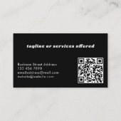 Modern Cool Black Custom QR Code Professional 名刺 (裏面)