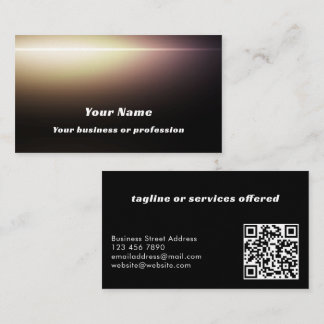 Modern Cool Black Custom QR Code Professional 名刺