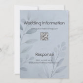 Modern Cool Blue Botanical Typography Wedding   招待状 (裏面)