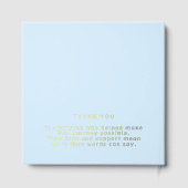 Modern Cool Blue Graduation Photo Gold ゲストブック (裏面)