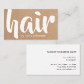 Modern Cool Bold Printed Kraft White Hair Stylist 名刺 (正面/裏面)