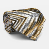Modern, cool, chic, silver and gold stripe pattern ネクタイ (ロール)