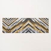 Modern, cool, chic, silver and gold stripe pattern ヨガマット (裏面(横))