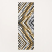 Modern, cool, chic, silver and gold stripe pattern ヨガマット (正面)