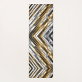 Modern, cool, chic, silver and gold stripe pattern ヨガマット (裏面)