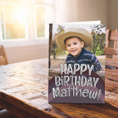 Modern Cool Custom Photo Birthday Greeting カード