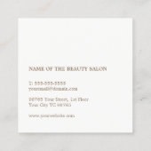 Modern Cool Deep Red Faux Gold Scissor Hairstylist スクエア名刺 (裏面)