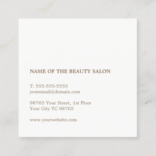 Modern Cool Deep Red Faux Gold Scissor Hairstylist スクエア名刺 (裏面)