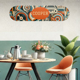 Modern Cool Geometric Forms Quirky Psychedelic Art スケートボード