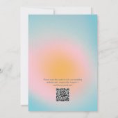 Modern Cool Pastel Blue Pink Gradient Wedding QR 招待状 (裏面)