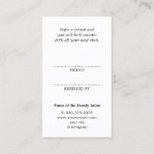 Modern Cool Pink Stripes Black Bold Salon 紹介カード (裏面)